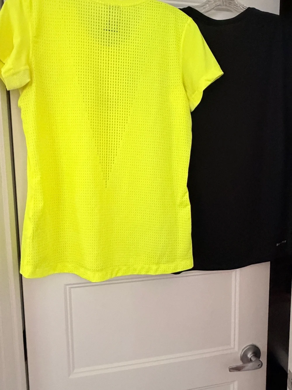 Nike Women's Neon Yellow Short Sleeve V-Neck Athletic Tee